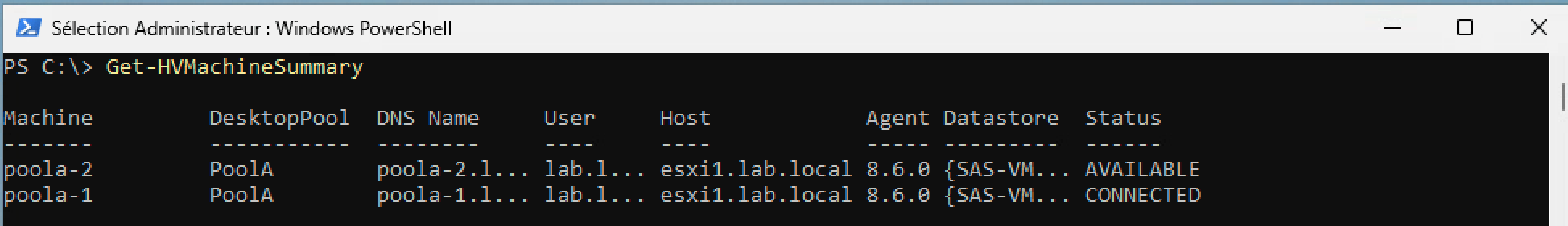 Utiliser PowerCLI pour VMware Horizon - VDI Hub